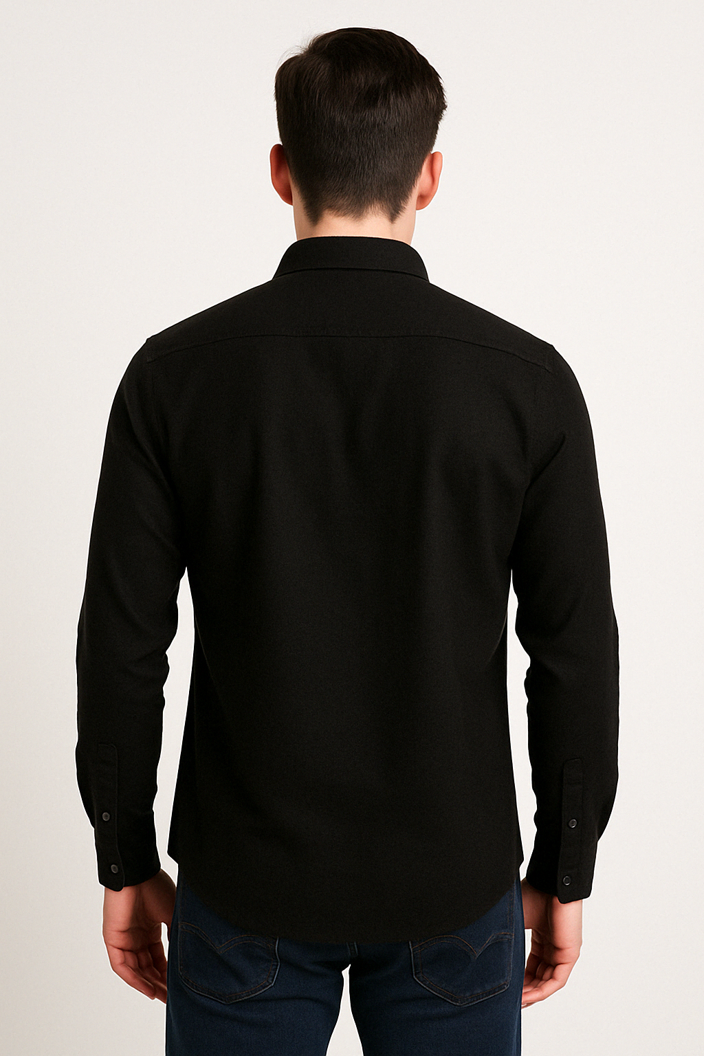 KEFLAA Premium Black Linen-Cotton Shirt – Full Sleeves